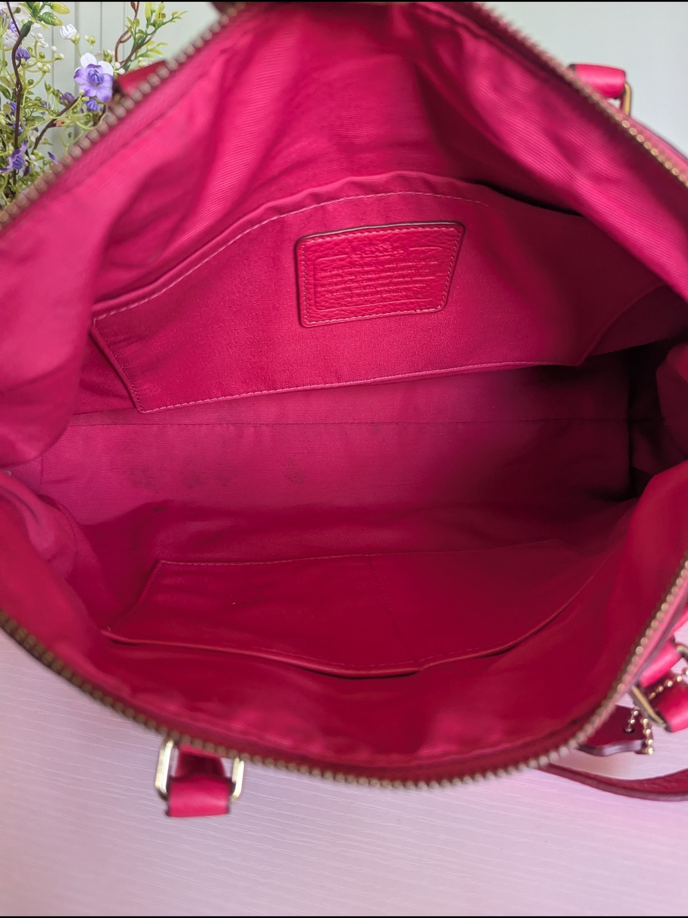Coach Pink Leather Satchel with Removable Crossbody Strap - Picture 8 of 13